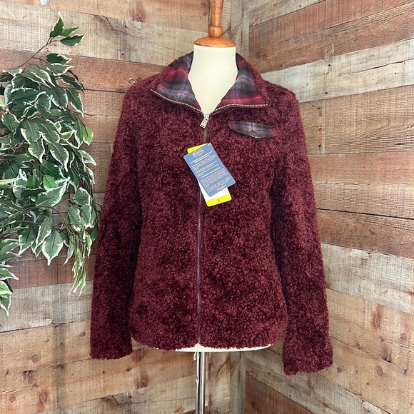 Pendleton Jackets & Blazers - PENDELETON Maroon Teddy Zipper Front Jacket NWT Sz Small